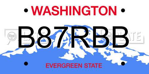 B87RBB Washington License Plate