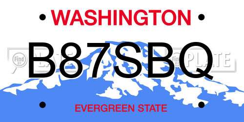 B87SBQ Washington License Plate