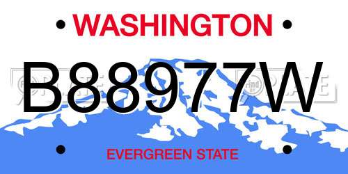B88977W Washington License Plate
