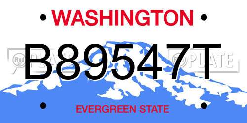 B89547T Washington License Plate