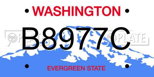 B8977C Washington License Plate
