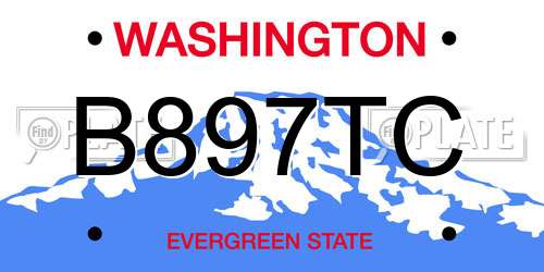 B897TC Washington License Plate