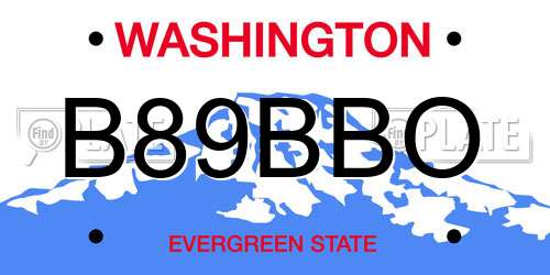B89BBO Washington License Plate