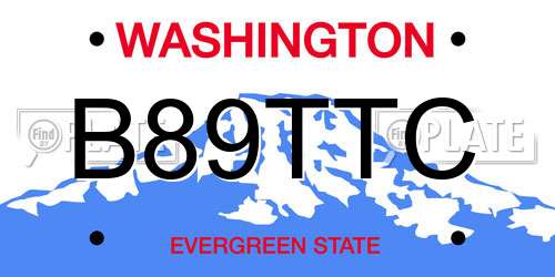 B89TTC Washington License Plate