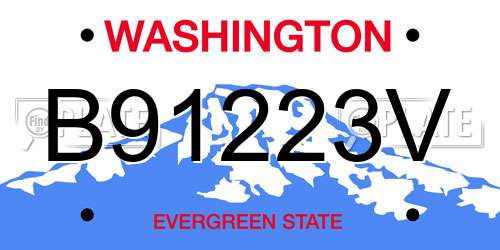 B91223V Washington License Plate