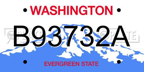B93732A Washington License Plate