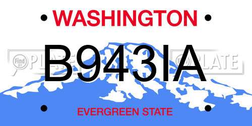 B943IA Washington License Plate