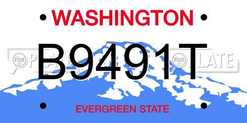 B9491T Washington License Plate