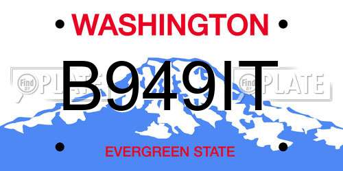 B949IT Washington License Plate