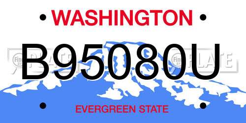 B95080U Washington License Plate