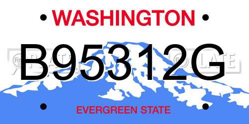 B95312G Washington License Plate