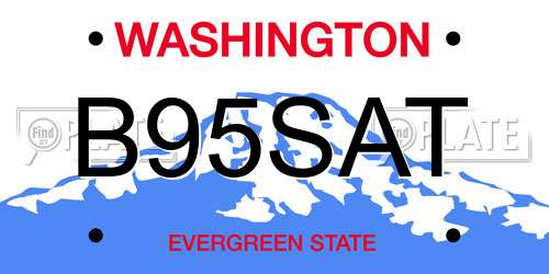 B95SAT Washington License Plate