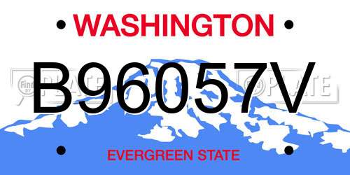 B96057V Washington License Plate