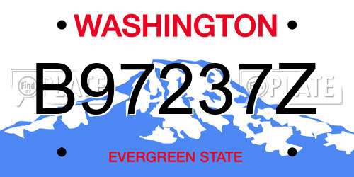 B97237Z Washington License Plate