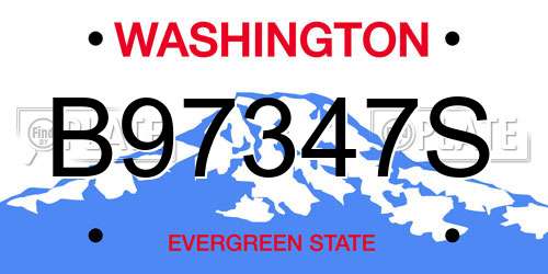 B97347S Washington License Plate