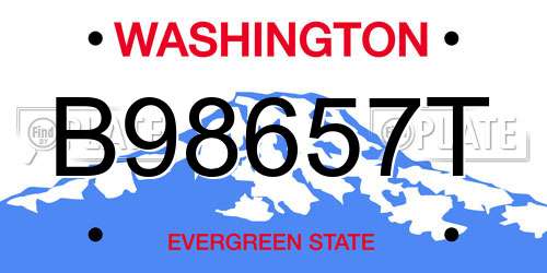 B98657T Washington License Plate