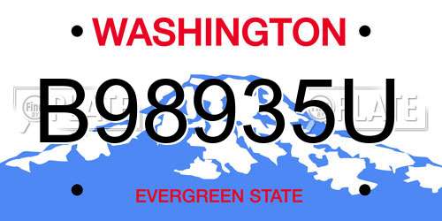 B98935U Washington License Plate