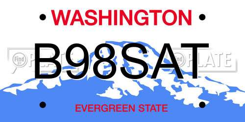 B98SAT Washington License Plate
