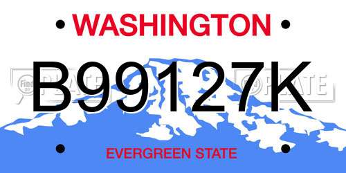 B99127K Washington License Plate