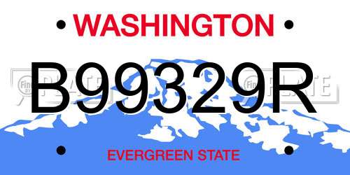 B99329R Washington License Plate