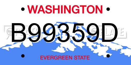 B99359D Washington License Plate