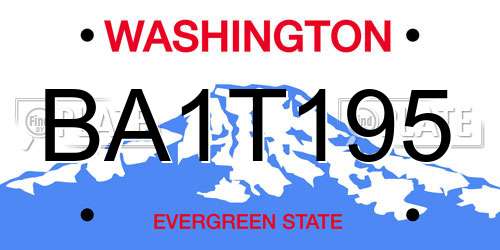 BA1T195 Washington License Plate