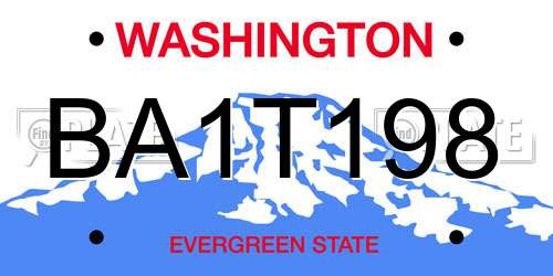 BA1T198 Washington License Plate