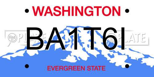 BA1T6I Washington License Plate