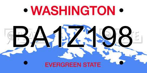 BA1Z198 Washington License Plate
