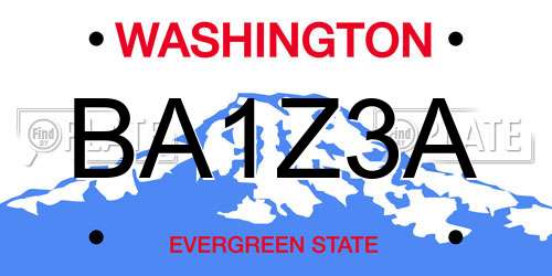 BA1Z3A Washington License Plate