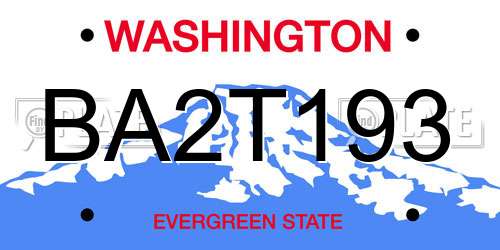 BA2T193 Washington License Plate
