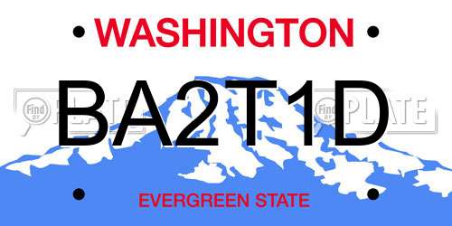 BA2T1D Washington License Plate