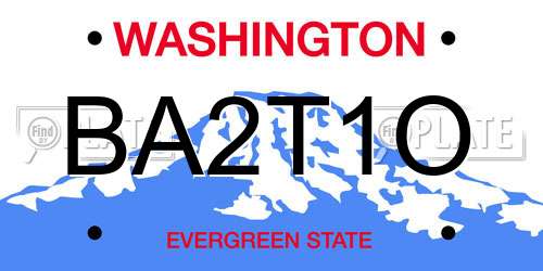 BA2T1O Washington License Plate