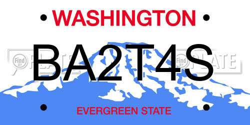 BA2T4S Washington License Plate