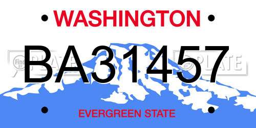 BA31457 Washington License Plate