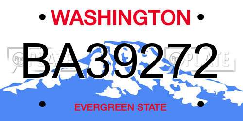 BA39272 Washington License Plate