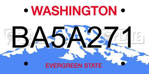 BA5A271 Washington License Plate