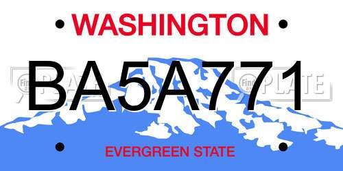 BA5A771 Washington License Plate