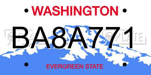 BA8A771 Washington License Plate