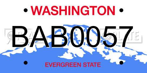 BAB0057 Washington License Plate