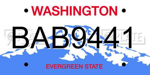 BAB9441 Washington License Plate