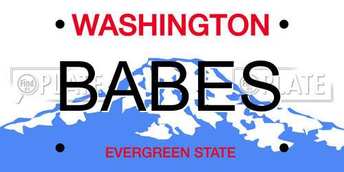 BABES Washington License Plate