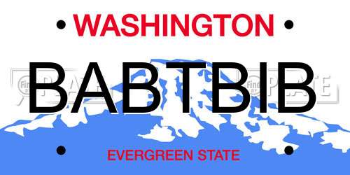 BABTBIB Washington License Plate
