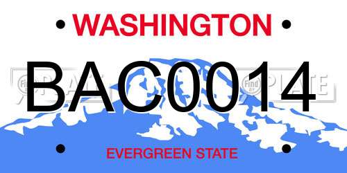 BAC0014 Washington License Plate