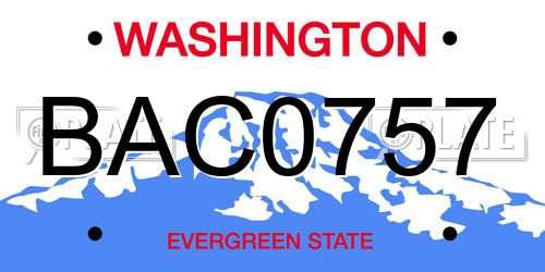 BAC0757 Washington License Plate