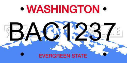 BAC1237 Washington License Plate