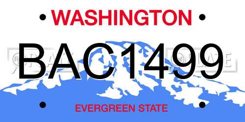 BAC1499 Washington License Plate