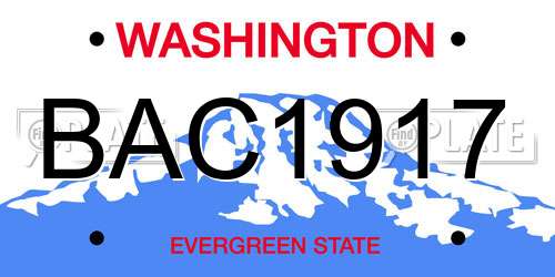 BAC1917 Washington License Plate