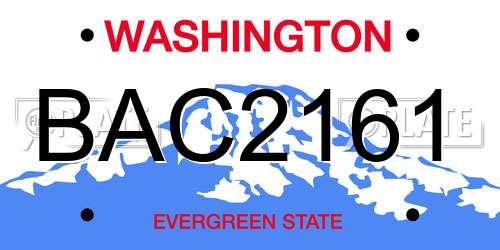 BAC2161 Washington License Plate