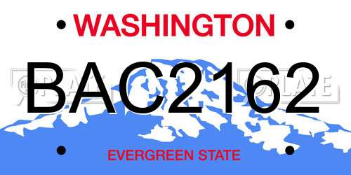 BAC2162 Washington License Plate